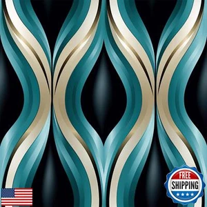 FLFK Boho Wallpaper Peel and Stick Removable Wave Streak Wall Mural for Livin - Picture 1 of 5