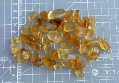Citrine Natural Tumbled Pieces gemstone 130 grams Orange Yellow EO-841 - Image 1 of 4