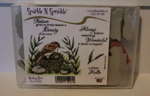 NESTING BIRD STAMP SET 602 SPARKLE N SPRINKLE STAMPS UNMOUNTED LEAVES NEW - Picture 1 of 1