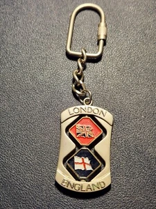London England Spinning Flag Keychain - Picture 1 of 2
