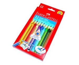 Faber Castell Jumbo Grip Cardboard Box 12 Jumbo Grip + Sharpener 110912 PB554 - Picture 1 of 2