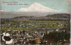 1907 PORTLAND, Oregon Postcard Bird's-Eye City Panorama w/ Mount Hood View - Picture 1 of 2