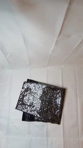 Glitz Sequin Fabric / 2 yards Sequin on Wide Sold BTY - silver fabric Sequins.   - Picture 1 of 2