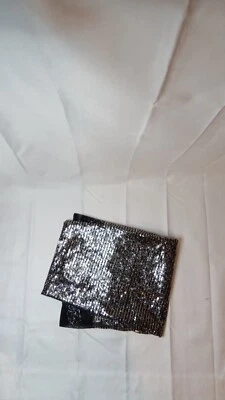 Glitz Sequin Fabric / 2 yards Sequin on Wide Sold BTY - silver fabric Sequins.   - Image 1 of 2