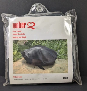 Weber Premium Grill BBQ Cover Series Q 100/1000 Black 9907, NEW Sealed - Picture 1 of 2