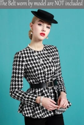 Custom Made To Order Houndstooth Tweeds Casual Blazer Jacket Plus 1x-10x Y314 - Image 1 of 4