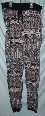 Pantalón de Dormir Just Be Negro Marrón Estampado Tribal Talla M Nuevo con Etiquetas Foto 1 de 3
