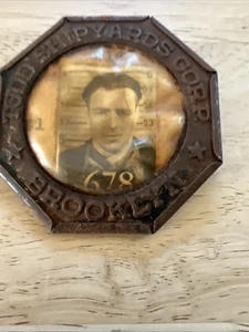 VINTAGE TODD SHIPYARDS CORP BROOKLYN NY EMPLOYEE IDENTIFICATION BADGE METAL ARTS - Picture 1 of 24