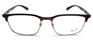 Ray Ban RX6518 3162 Eyeglasses Brown/Gunmetal Full Rim Square Shape 55 19 145 - Picture 1 of 6