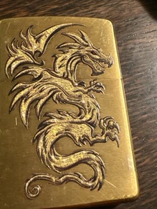 Vintage Zippo Dragon Lighter. Made in USA, Bradford PA. Gold Tone In Color. - Picture 1 of 15