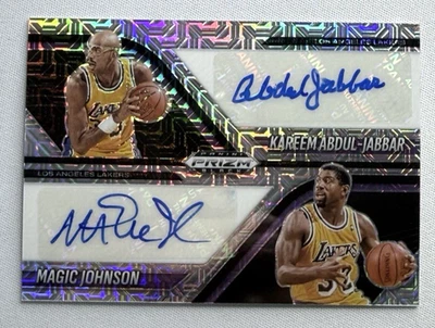 2024-25 Panini Prizm Black Basketball MAGIC JOHNSON & ABDUL-JABBAR DUAL AUTO /25 - Image 1 of 4
