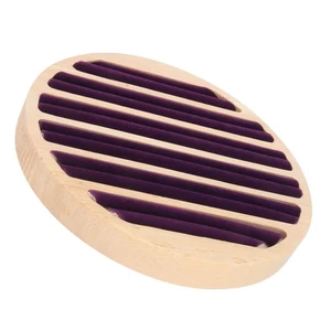 6 Slots Round Ring Earrings Trays Stackable Scratch Resistant Wooden Jewelry 3CS - Picture 1 of 12