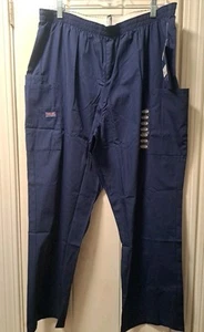 Cherokee Workwear Elastic Waist Navy Authentic Originals XLP Scrub Bottoms - Picture 1 of 11