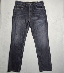 Fliegerjeans Herren 34 (passt 36x32) blau Straight Fit Dark Wash Denim Whiskering - Bild 1 von 11