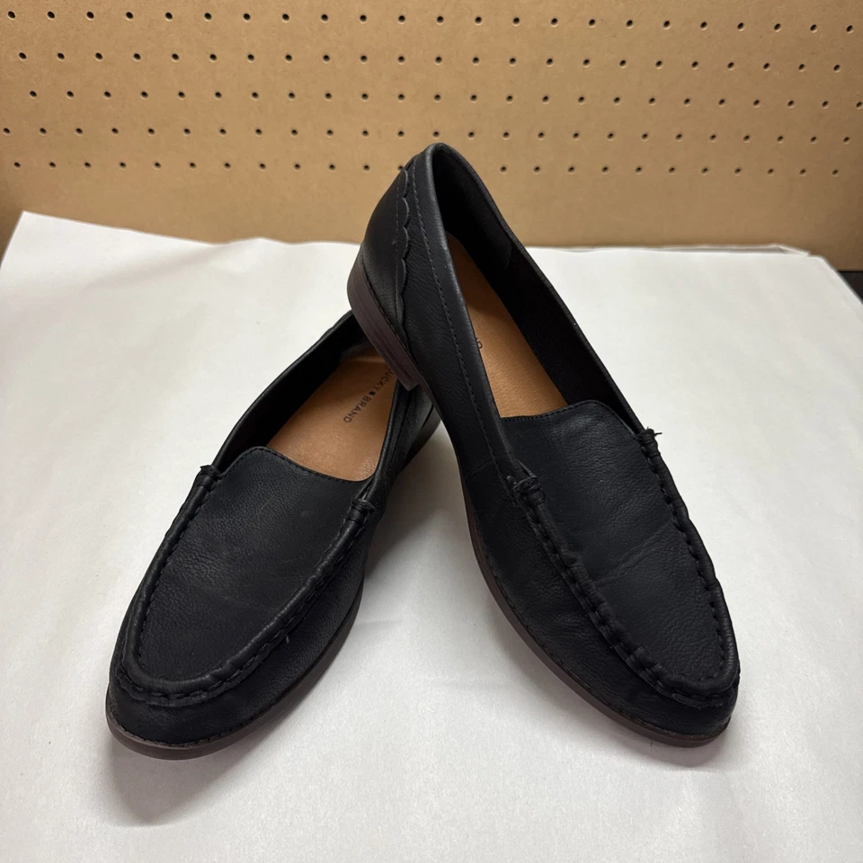 Zapatos mocasines de cuero negro Lucky Brand Edrica para mujer talla US 9 Foto 1 de 4