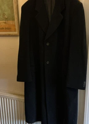 MARC JEFFRIES DARK BLUE  42 R MENS WOOL OVERCOAT - Image 1 of 4