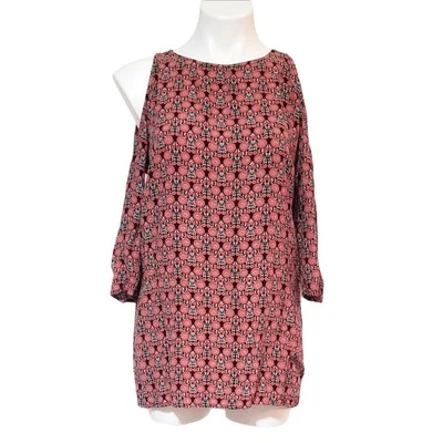 Vestido Staring at Stars Rojo Boho Floral Mandala Manga 3/4 Hombro Frío Talla M Foto 1 de 4