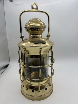 Masthead Brass Nautical Ship Lantern 14” Maritime Oil Lamp Coastal Decor Vintage - Image 1 of 4