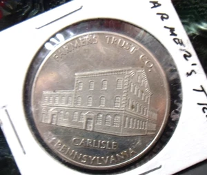 1968 Carlisle Pennsylvania Farmers Trust Co. Medalla 100 años de servicio - Imagen 1 de 2