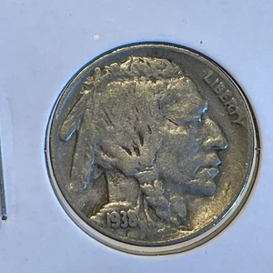 1938-D 5C Buffalo Nickel F5595 - Imagen 1 de 2