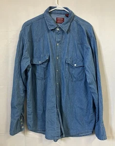 Outback Rider Blue Denim Shirt Men’s XL Pearl Snap Western Rancher Workwear - Picture 1 of 10