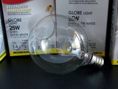 8 Satco S3825 Globe Light Bulb G16 1/2 Clear Bulb - Image 1 of 4