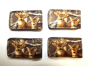 NEW Magnetic MONEY CLIP Camouflage Denim DEER HIPSTER Slim CASH Bill Holder NWOT - Picture 1 of 8