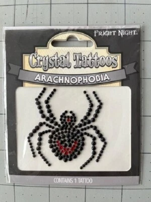 ** ÚLTIMOS Tatuajes de Cristal Noche de Miedo Arcacnofobia Araña Negra y Roja Foto 1 de 2