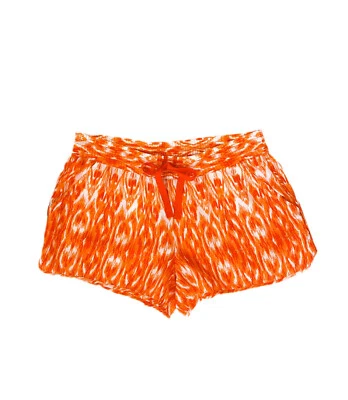 NWOT Joie Orange White Print 100 % Silk Drawstring Shorts with pockets Size XS - Image 1 of 4