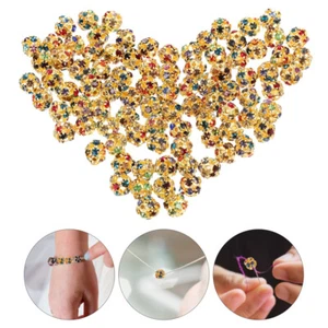 90 Pcs Rhinestone Spacer Jewelry Making Supplies Loose Beads for Crafts - Picture 1 of 12