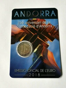 Andorra 2018 2 euro coin  BU 25th anniversary of the Andorran Constitution - Picture 1 of 1