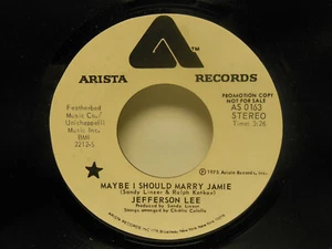 PROMO! Jefferson Lee: Maybe I Should Marry Jamie / Stereo/Mono. 45 RPM. VG+ - Picture 1 of 2