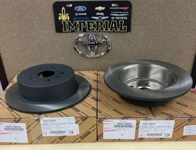 2008-2013 TOYOTA HIGHLANDER GENUINE OEM NEW OEM REAR DISC BRAKE ROTORS qty 2 - Image 1 of 4