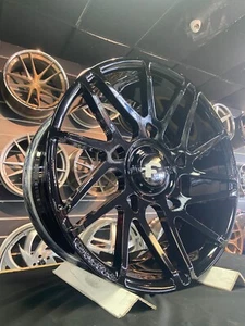 23" FORGIATO Twisted Maglia Wheels Gloss BLACK RIMS Staggered 23x10 & 23x11.5 - Picture 1 of 18