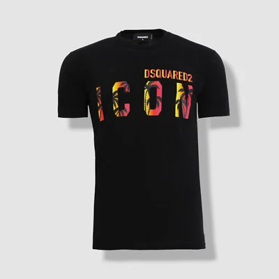 Dsquared2 Men's Black Icon Sunset Cool Graphic T-Shirt Size M - Image 1 of 3