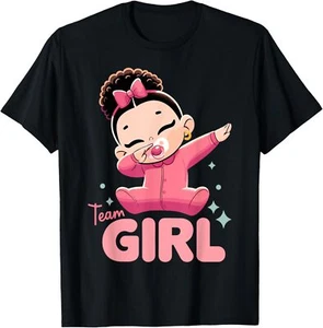 Team Girl Baby Announcement Gender Reveal Party T-Shirt Hoodie - Picture 1 of 11