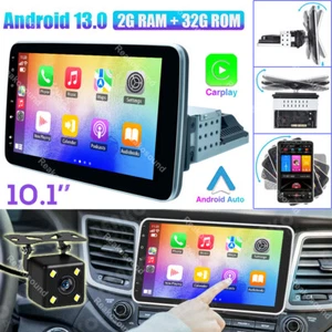 Single 1DIN Android 13 Rotatable 10.1''Car Stereo Radio GPS Navi WIFI 32G BT CAM - Bild 1 von 15