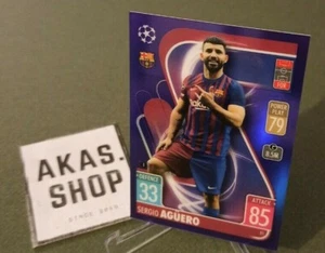 Sergio Agüero # 81 Purple 054/ 299 2021/ 2022 TOPPS Chrome Match Attax UCL - Picture 1 of 3