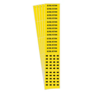 BRADY 7122-3C-PK Pipe Marker,Black,Glycol Return,PK5 781Y91 - Picture 1 of 2