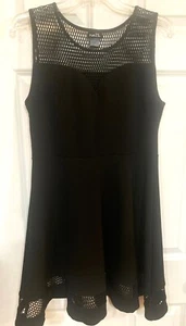 Rue 21 kleines schwarzes Kleid mit transparentem Saum & Mieder ärmellos Flair Rock Glam L - Bild 1 von 6