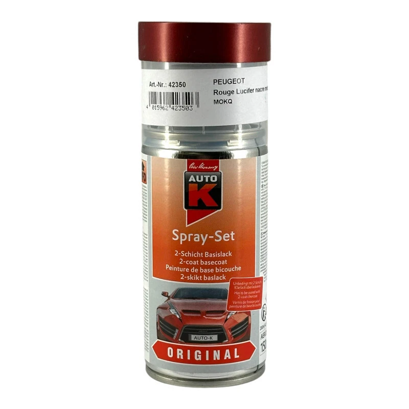 AUTO-K Bombe de peinture carrosserie - Peugeot - Rouge lucifer nacre - MOKQ - 150 ml -
