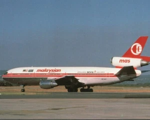 Compagnia aerea malese MAS aereo DC 10 30 9M MAV CD 48283 cartolina d'epoca - Foto 1 di 3