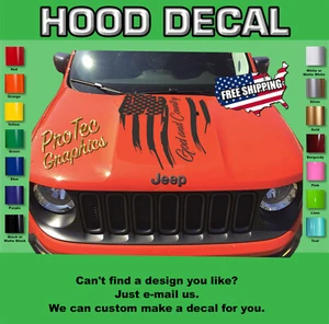 Hood Decal Fits Jeep Renegade Blackout (God & Country) Ren-113 - Picture 1 of 4