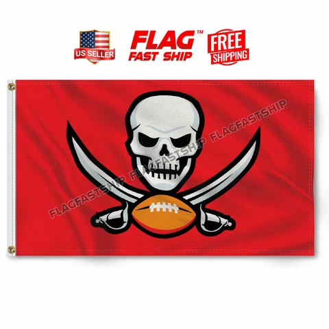 Tampa Bay Buccaneers 3x5 Flag NFL Skull Logo Banner Us Seller Fast FREE Shipping Cover
