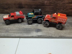 Vintage 1987-88 Tonka Remco Chevrolet Silverado Red Fire Trucks Remco Jeep Lot 3 - Picture 1 of 3