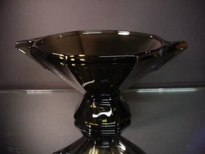Moser 10" Dia Wiener Werkstatte Josef Hoffman Smokey Olive Bowl Art Deco Czech - Picture 1 of 7