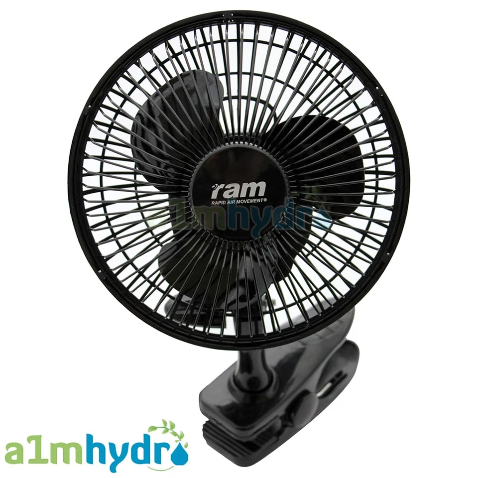 RAM 6 Inch 150mm Clip On Office Desk 2 Speed Fan Grow Room Tent Hydroponics - Image 1 of 1