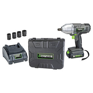 20-Volt Li-Ion Cordless Impact Wrench Kit with Charger Battery Sockets Case