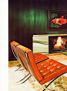 Print Ad 1969 MCM Den Living Room Mod Decor Interior Design 2-Page 12" x 9" Each - Picture 1 of 2