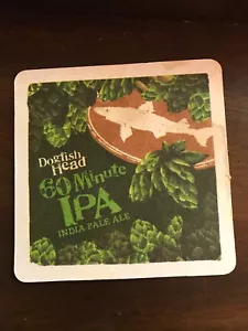 DOGFISH HEAD CERVECERÍA 60 MINUTOS IPA India Pale Ale Coaster cerveza artesanal - Imagen 1 de 2